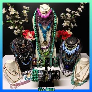 Blue green purple jewelry lot
